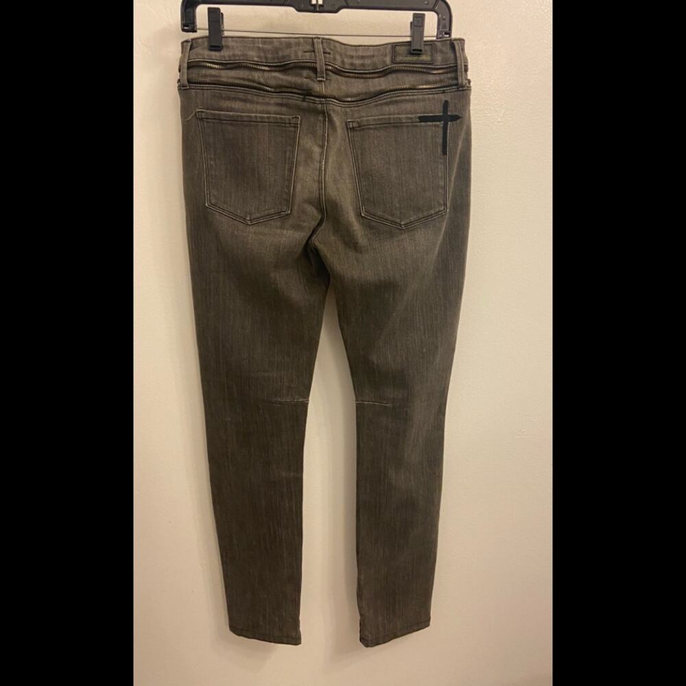 RtA Road to Awe Double Back Zip Jeans Perfect Grey Size 27 - Picture 3 of 11